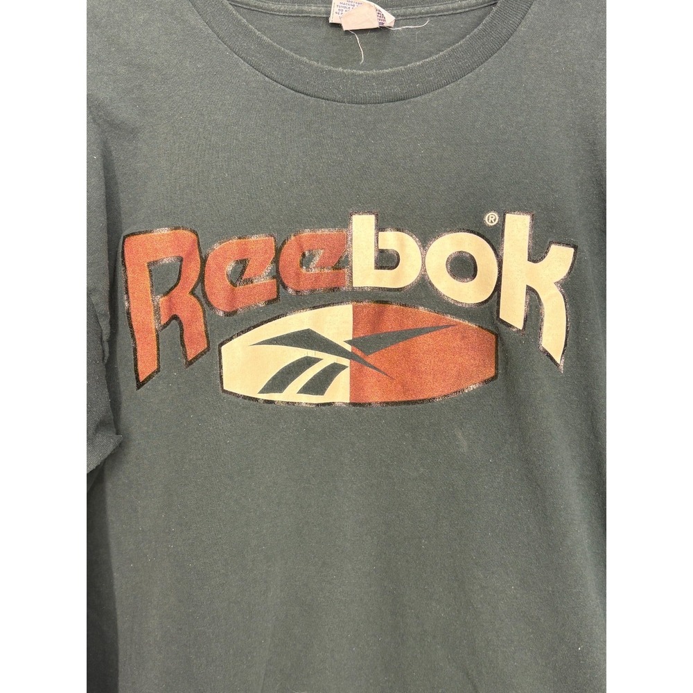 Reebok Shirt Men's‎ Green Long Sleeve Retro Graphic Streetwear Vintage 90s XL